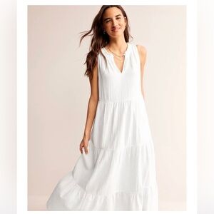 Old Navy white cotton embroidered sleeveless maxi dress Small Tall